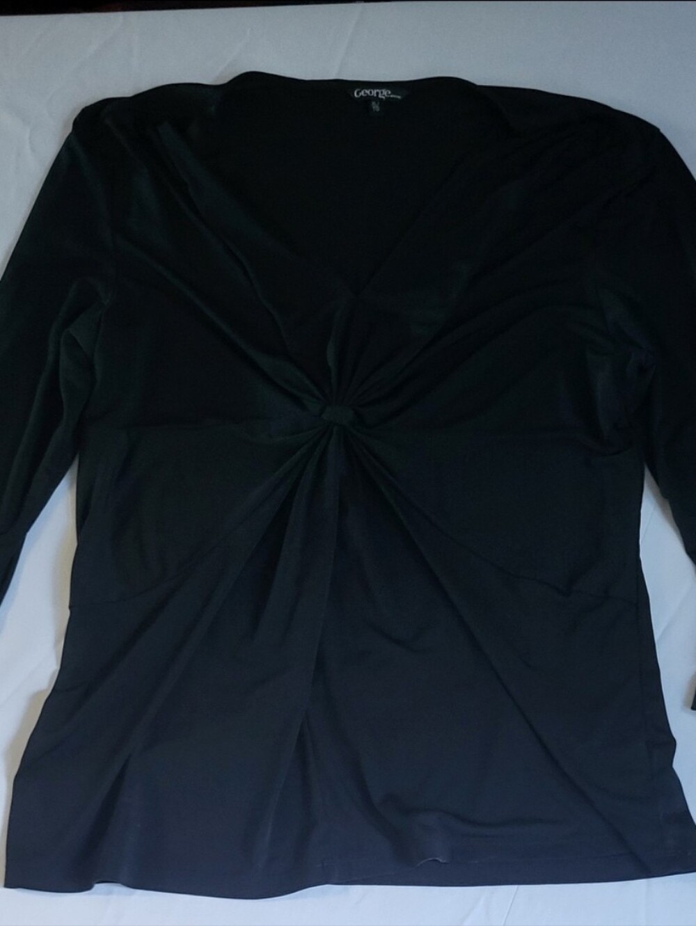 George Black Twist-Knot Long Sleeve Top
